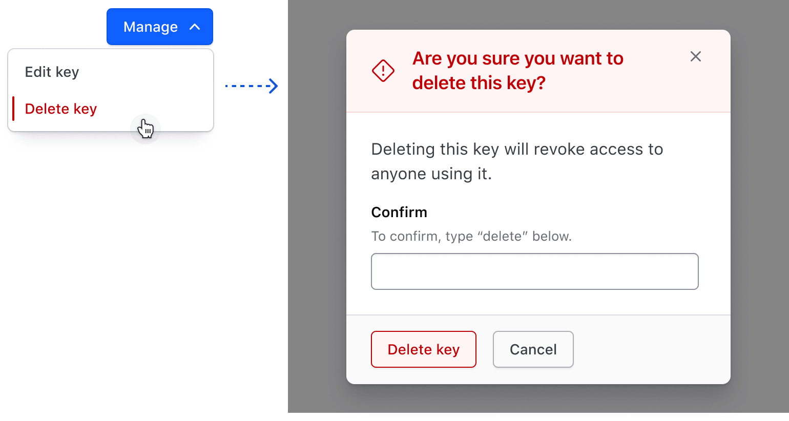 example of how to use a second confirmation layer